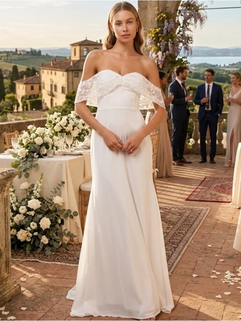 New Lulus Beloved Beginning Elegant White Off-Shoulder Wedding Dress Sz XL